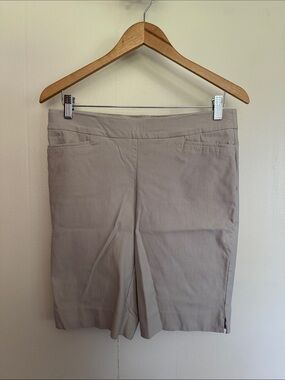 Chico's Taupe Stretch Bermuda Shorts